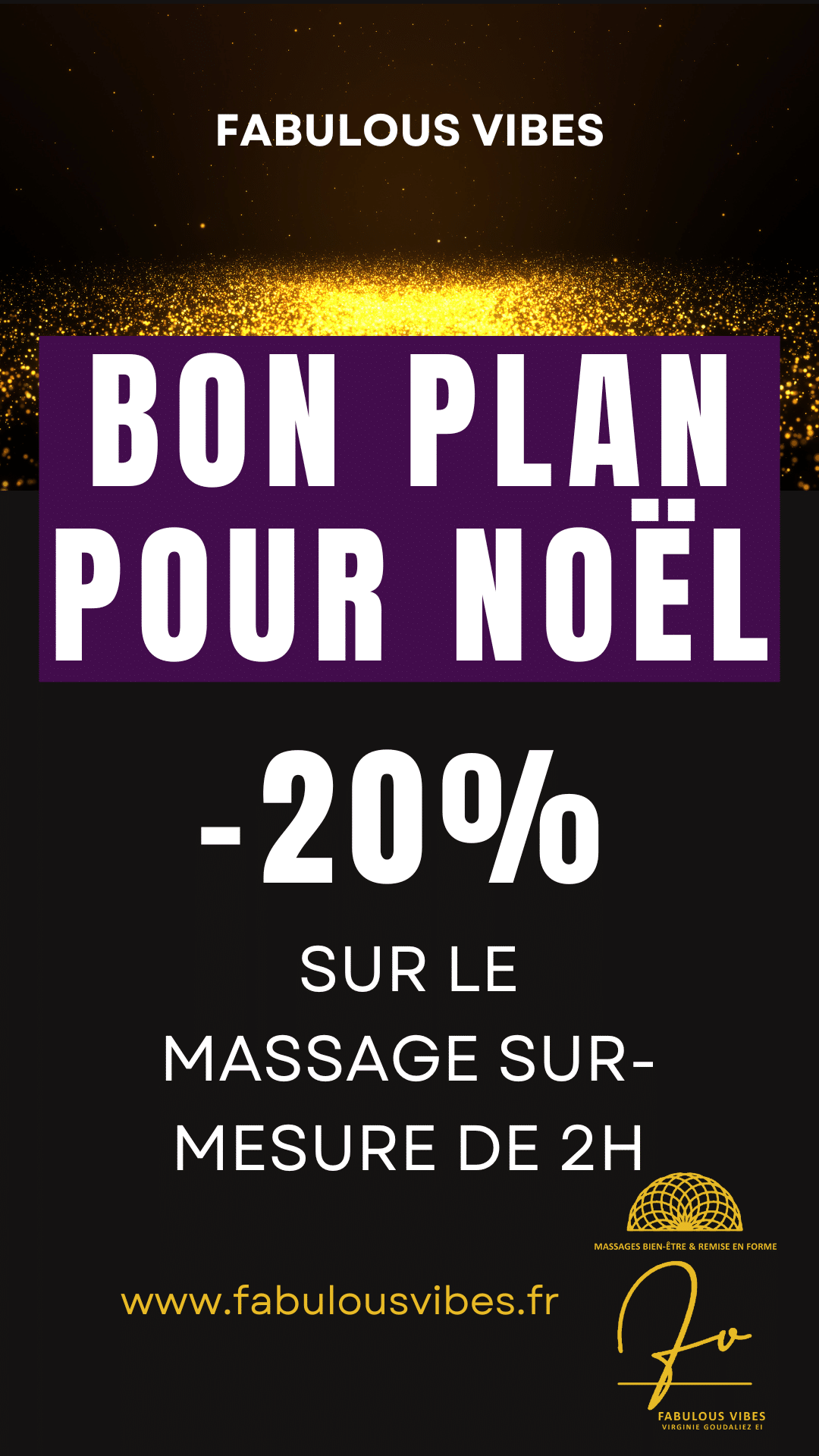 Promo de noel -20% sur le massage bien-être sur-mesure de 2h